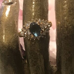 Sapphire and CZ ring